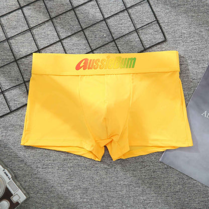 Men's boxer panties, milk silk low rise U convex bag stretch breathable comfortable youth shorts