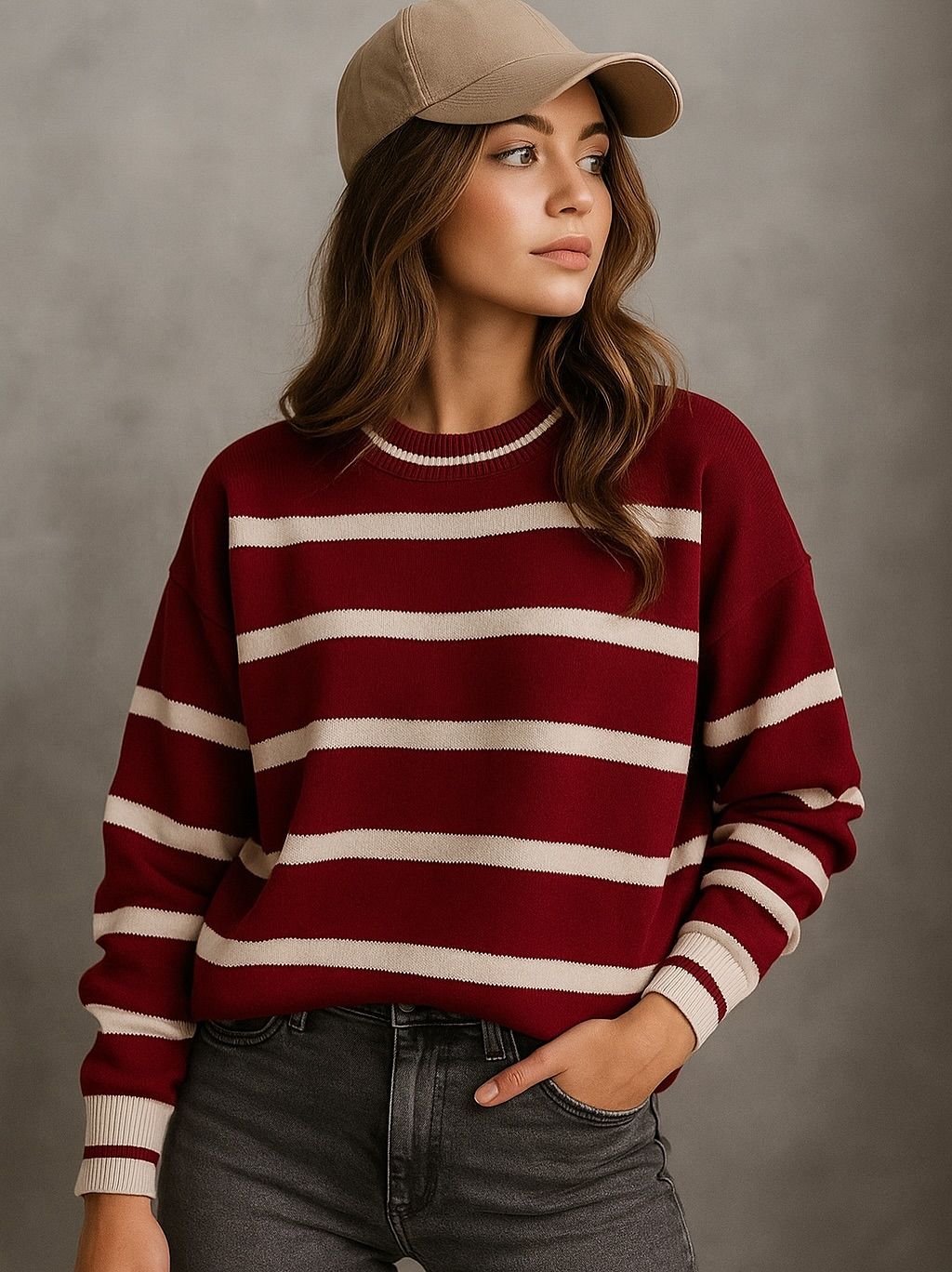 High Street Fashion Clothing New Style Fashion Striped Casual Long Sleeve Sweater Men Harajuku Y2K Warm Embroidered Long Sleeve