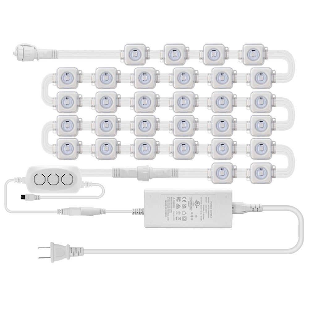 5054 16703IC(WS2812B WS2811) Outdoor Eaves LED Light String Kit 2.4G BEL+WIFI Controller Waterproof Light