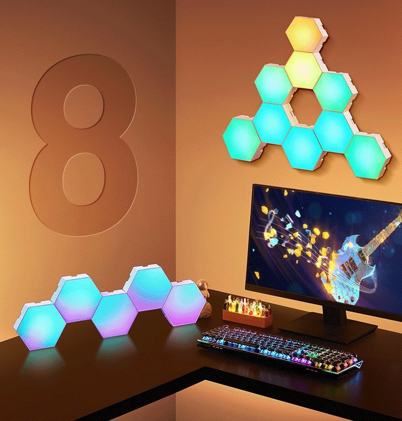 Hexagon Wall Lights, Smart LED Light Panels with App & Remote, DIY Room Decor for Autism, Game Room Decor, Party, Gifts, 12 Pack
