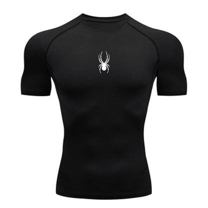 Men Sport T-Shirt Spider Quick Dry Bodybuilding Running Shirt Compression Tops Gym T Shirt Men Fitness Tight Tees Rashgard