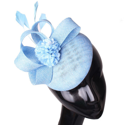 Acessórios de Cabelo para Noiva Bege Imitação Fascinators Chapéus Chapéu de Coquetel Ocasião Chapelaria Tiara