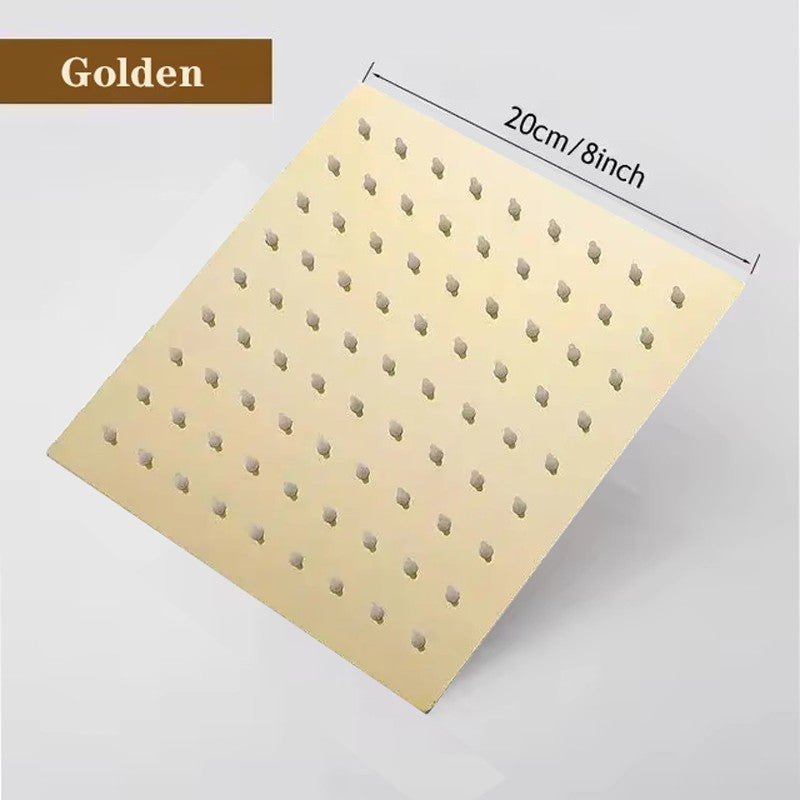 8" 10" 12" Stainless Steel High Pressure Rainfall Shower Head Large Flow Square Pressure Boosting Design Spa Bathroom Showerhead