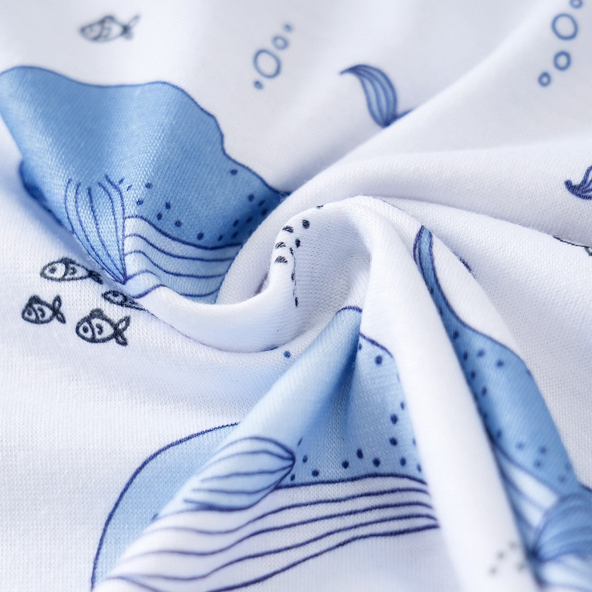 IURNXB Baby Romper Short Sleeve Infant Whale Print Bodysuit Newborn Cartoon Allover Printed Onesie for Boy's Clothing 0-18M