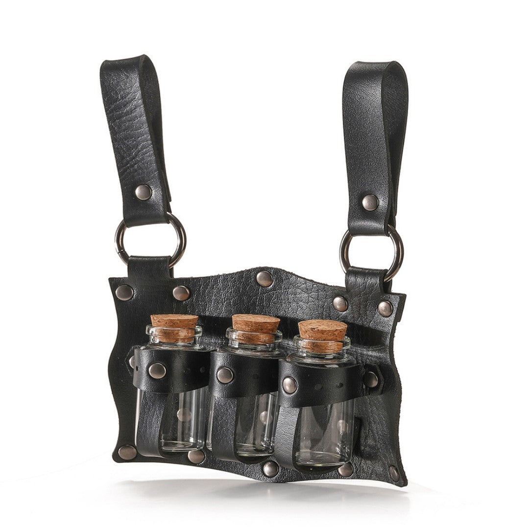 Renaissance Costume Accessories Belt Pouch Potion Bottles Leather Holder Medieval Festival Halloween Costume Belt Cosplay