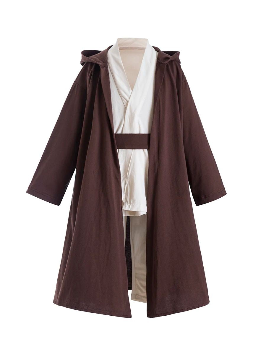 Luke Skywalker 2-Piece Set, Brown Jedi Costume Cloak Robe Boys Child  Jedi Cosplay Luke Skywalker Party Outfit rey princess leia