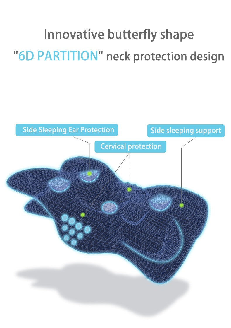 Hot Sale Butterfly Breathable Ergonomic Memory Foam Pillow Cushion