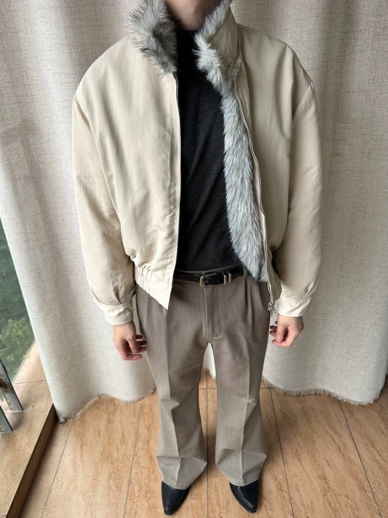 2025 Winter New Fashion Mountain Carving Imitation Wolf Fur Coat Men and Women Y2K Harajuku Hip-hop Pop Bomber Jacket Cleanfit