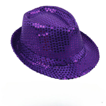 British Top Jazz Hat Bucket Hat Men Women Stage Performance Sequin Hat Shining Christmas Fedoras Party Parent Child Hat Hollween
