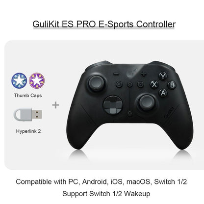 GuliKit ES Pro E-Sports Controller for Nintendo Switch 1/2 Wireless Gamepad with TMR Joystick for PC Windows Android iOS macOS