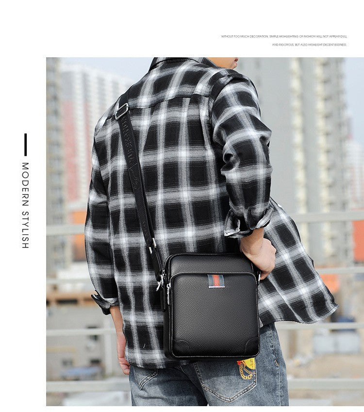 Famous Brand Small Men's Bag Genuine Leather Men Shoulder Bag Messenger Bag Fashion Business Man Crossbody Bag Cowhide Briefcase