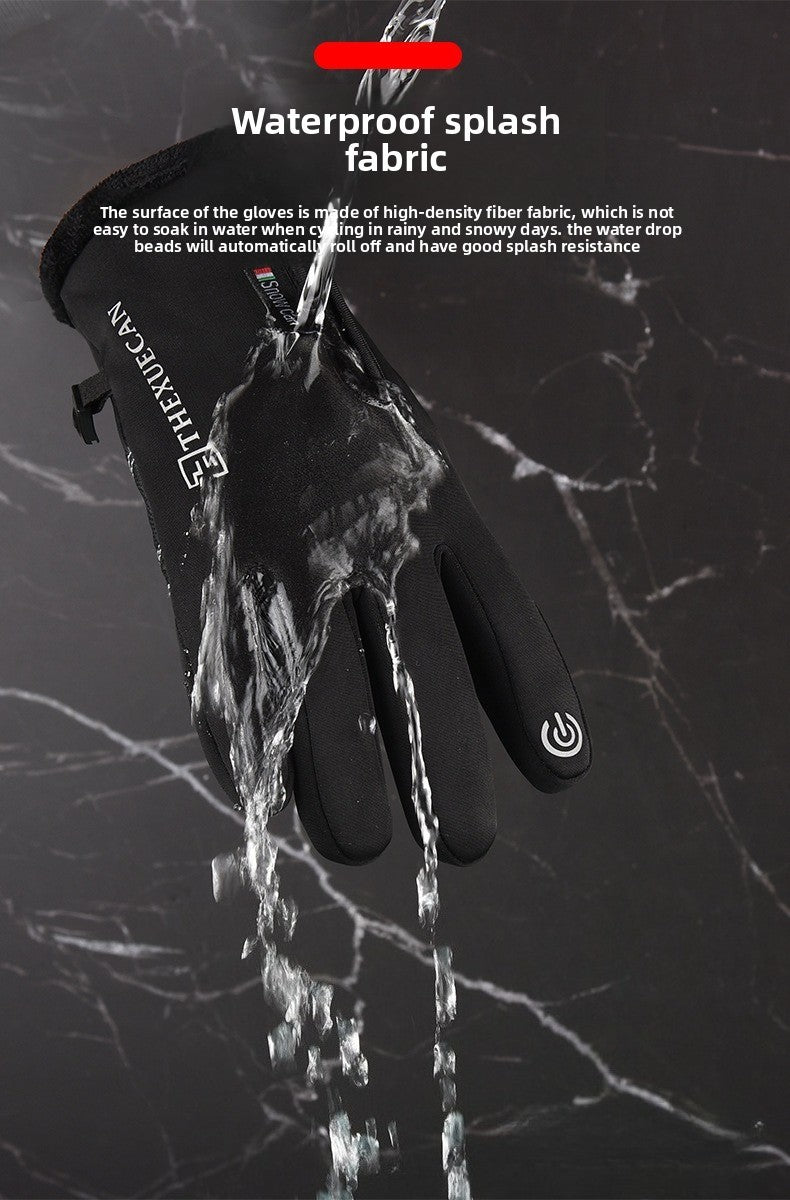 Luvas de Motocicleta Moto Luvas de Inverno Térmicas Forradas de Lã Inverno Impermeáveis Tela Sensível ao Toque Antiderrapantes para Pilotagem ao Ar Livre