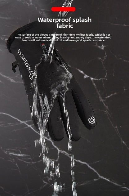 Luvas de Motocicleta Moto Luvas de Inverno Térmicas Forradas de Lã Inverno Impermeáveis Tela Sensível ao Toque Antiderrapantes para Pilotagem ao Ar Livre