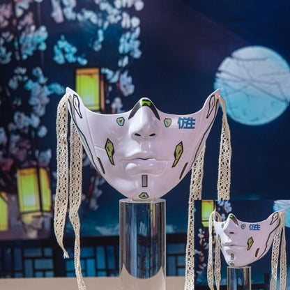 Y88A Mechanical Half Face Mask Masquerade Mask for Womens Men Aesthetics Mask Gifts