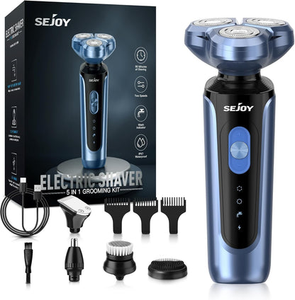 SEJOY 3 In 1 Man Shaver Electric Razor Rechargeable Triple Blade Trimmer Beard Floating Head Waterproof Hair Shaving Machine