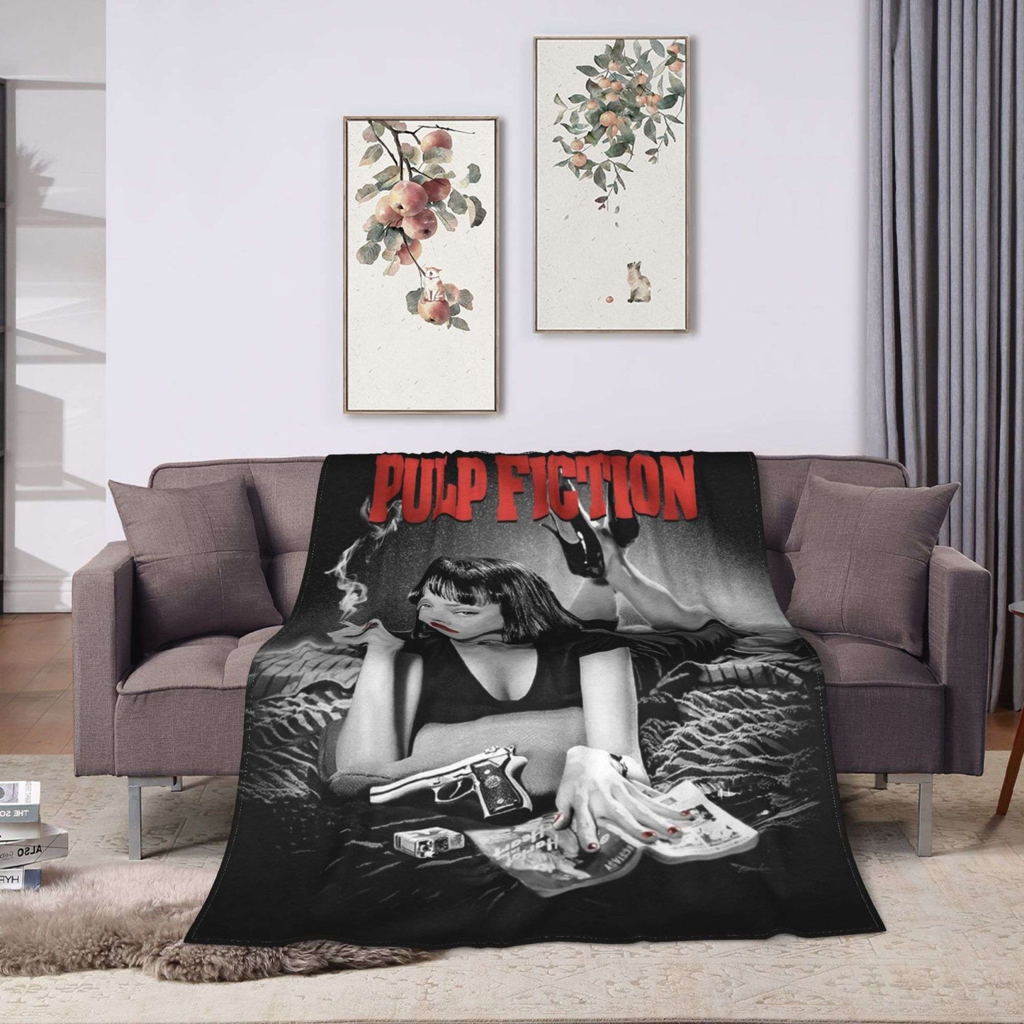 Pulp Fiction Filme Clássico Manta de Flanela Inverno Quente Macia para Estudantes Quarto Aconchegante Colcha de Sofá-Cama