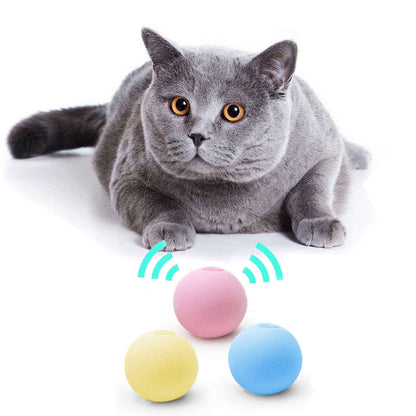 Brinquedos Inteligentes para Gatos Bola Interativa de Pelúcia Elétrica Brinquedo de Treinamento com Erva de Gato para Gatinhos com Som de Toque Produto para Animais de Estimação Bola de Brinquedo que Faz Barulho Suprimentos para Gatos