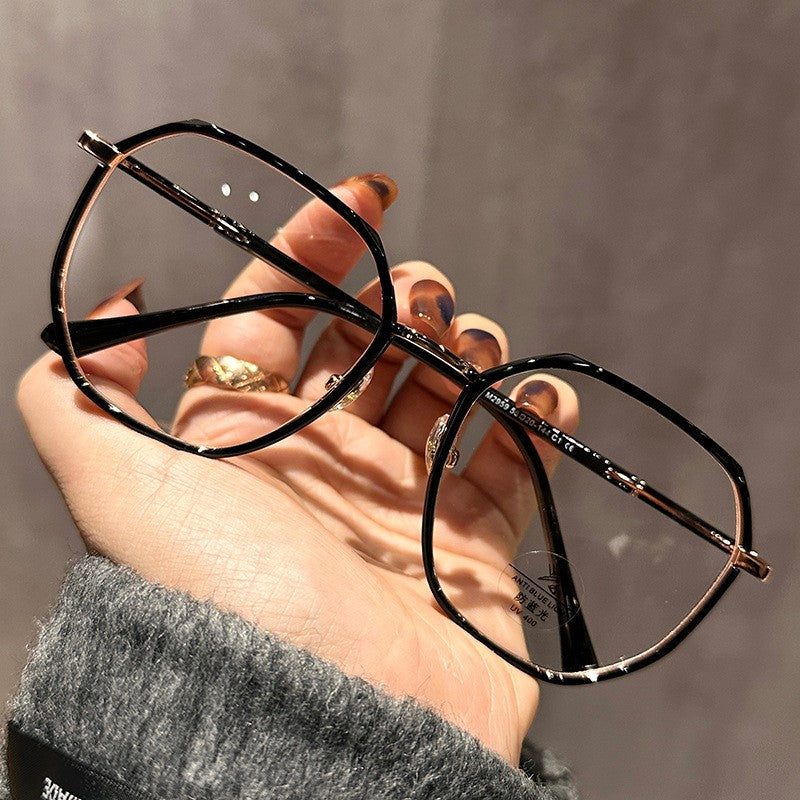LYSON New Fashion Large Polygonal Women Reading Glasses Anti Blue Light Progressive Prescription Glasses Myopia Optical Eyewear