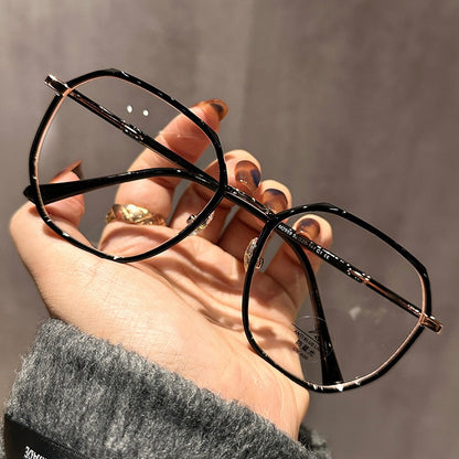 LYSON New Fashion Large Polygonal Women Reading Glasses Anti Blue Light Progressive Prescription Glasses Myopia Optical Eyewear