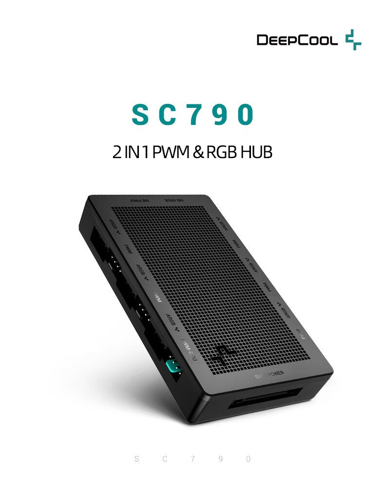 DeepCool Fan HUB PWM 5V 3pin ARGB Magnetic Attraction Fan HUB Splitter SATA Power Control Connect Motherboard