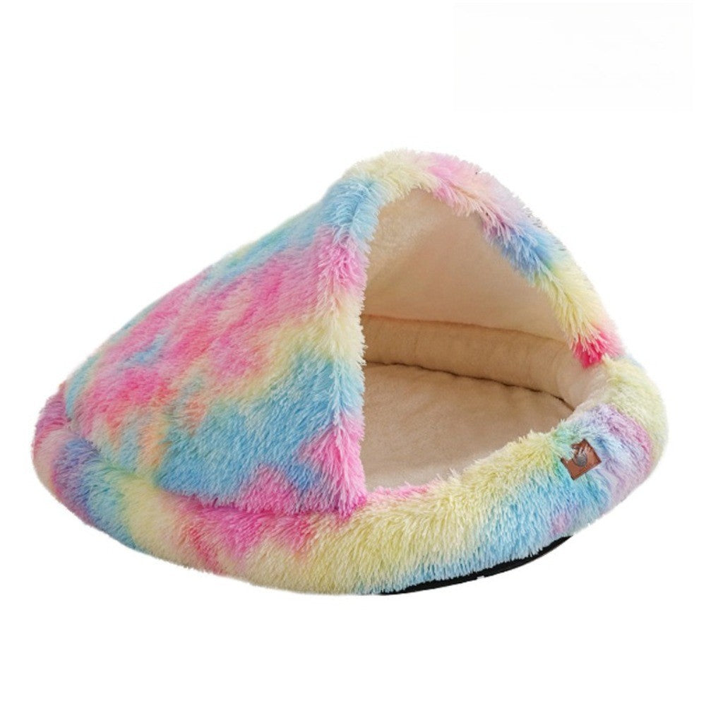 Cama Quente de Inverno para Gatos e Cães em Formato Fechado, Ninho para Gatos, Cama para Cães
