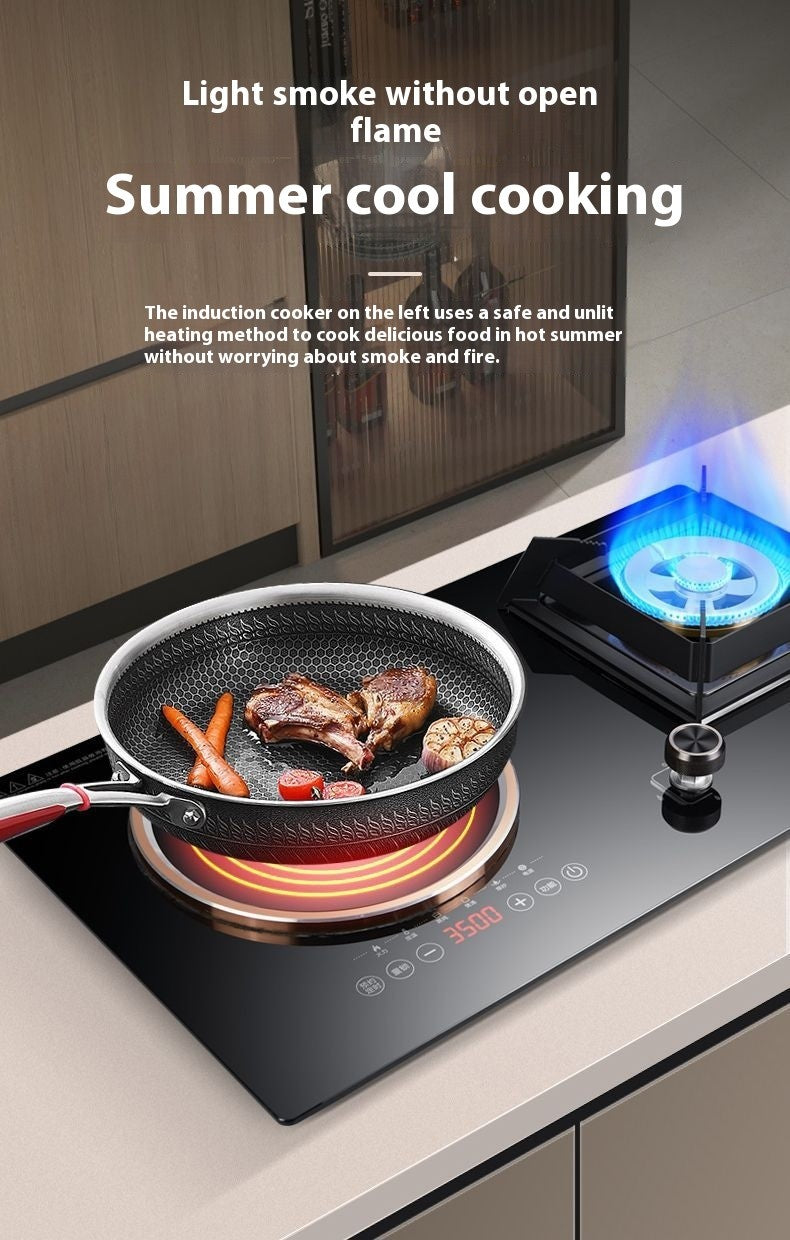 Dual Fuel 3500W Gas Electric Cooker Household Concave Induction Cooktop Class Energy Built-in Countertop Natural Gas Easy Table