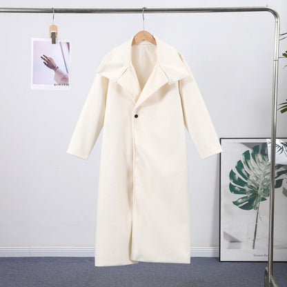 Elegant Women's Overcoat Stand Collar Single Breasted Full Sleeve Solid Female Long Coats 2025 Autumn Fashion Chic Lady Outwear