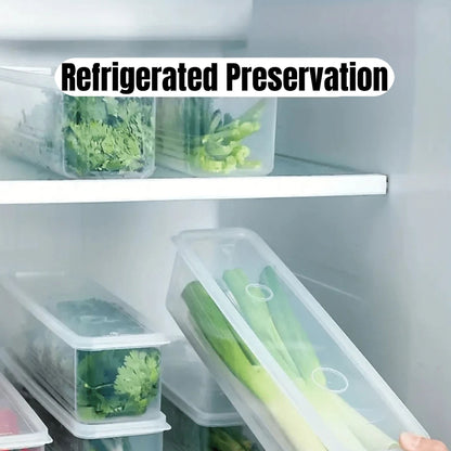 1/2/4Pcs Refrigerator Storage Boxes With Lid Plastic Fresh Keeping Box Kitchen Scallions Cilantro Eggs Noodles Sealed Container