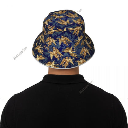 Angel Reflective Bucket Hat Summer Hats Fisherman Hat Foldable Women Men Sunscreen Shade Caps