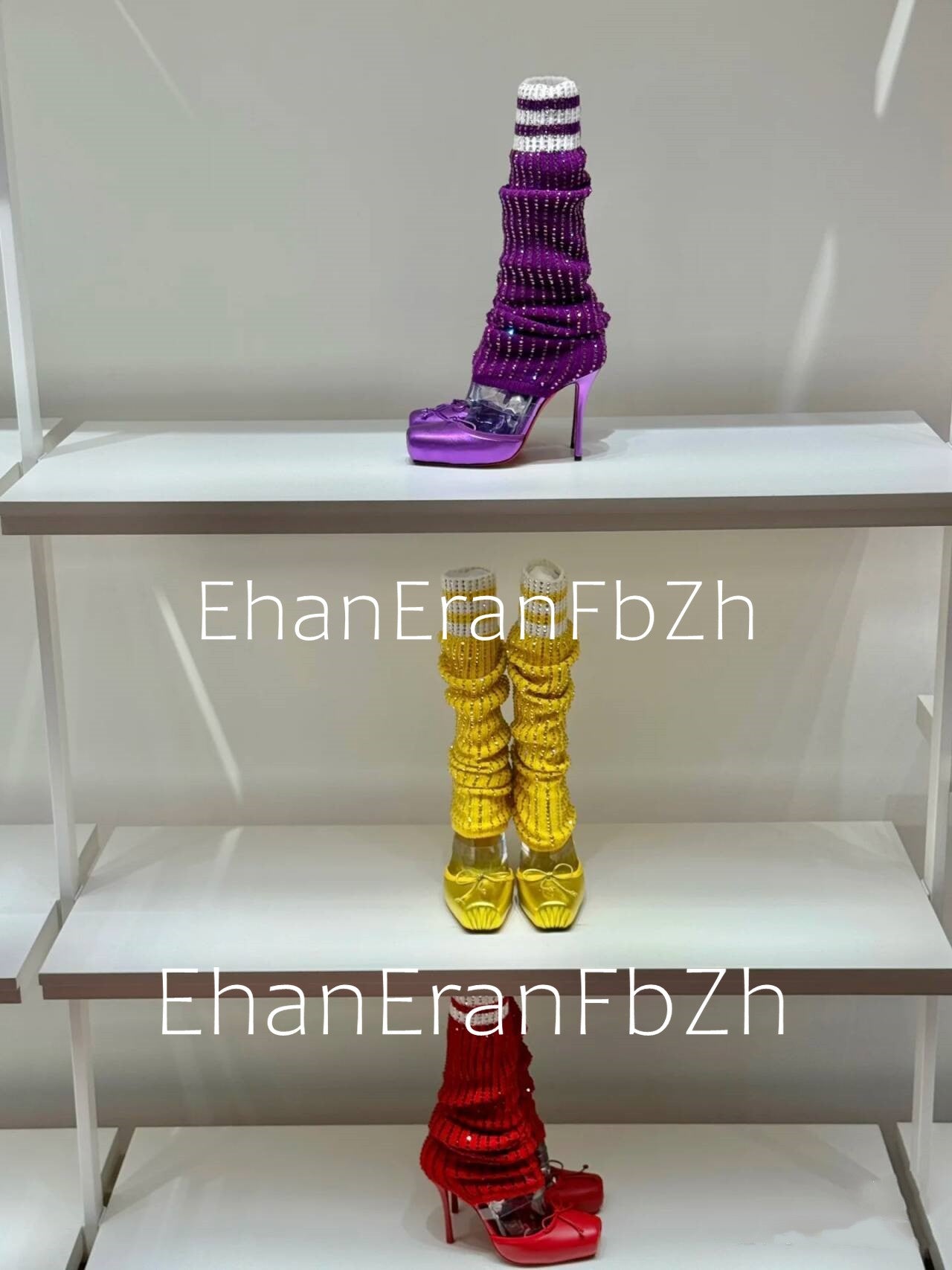 2025 Spring/Summer New Ballet High Heels Fashion Stretch Stockings Hot Diamond Women's 34-46 Large High Heels Sandals