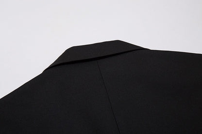 Autumn Winter Mens Fashion Metal Trim Suit Jacket Trendy Brand Solid Color Handsome Hong Kong Style Business Blazer Coat