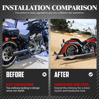 Motorcycle Chrome Dual Exhaust System For Harley Softail Breakout FXSB 2013-2016 Fatboy FLSTF 2005-2017 Night Train FXSTB 07-09