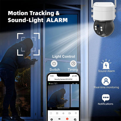 Tuya SmartLife WIFI 3MP IP65 Waterproof Human Tracking Full Color Night Vision Surveillance Smart Security Solar CCTV IP Camera