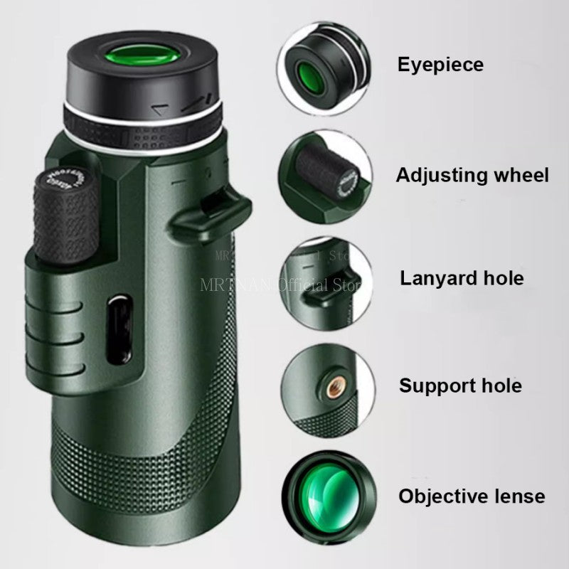 Telescópio Portátil Zoom HD 80X100 Dobrável de Longa Distância Mini Telescópio Potente para Caça Esportes Acampamento ao Ar Livre Viagens
