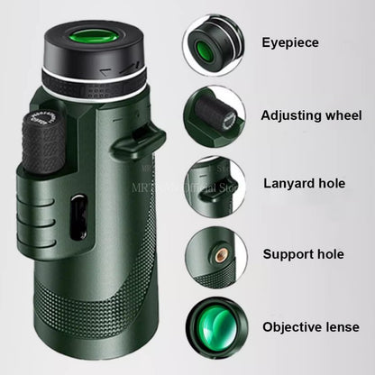 Telescópio Portátil Zoom HD 80X100 Dobrável de Longa Distância Mini Telescópio Potente para Caça Esportes Acampamento ao Ar Livre Viagens