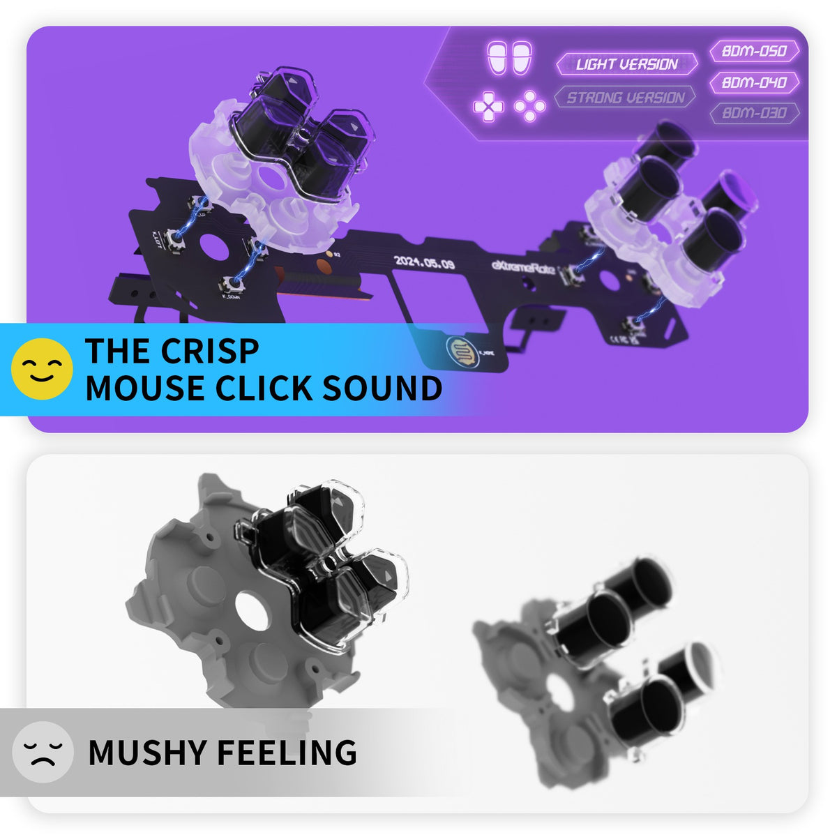 eXtremeRate for ps5 Controller BDM-040/BDM-050/060 Whole Clicky Kit V2, Shoulder Face Dpad Buttons