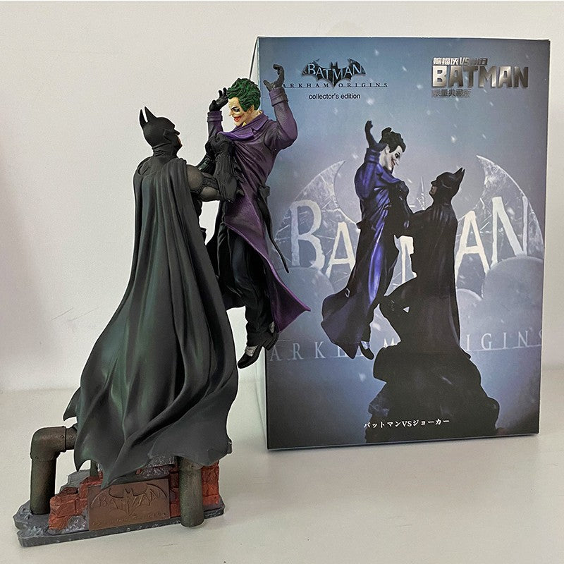 Boneco Articulado Batman VS Coringa Coleção Arkham Brinquedos Modelo Quadrinhos Anime Bruce Wayne Coringa Estatueta Com Base Estátua Grande