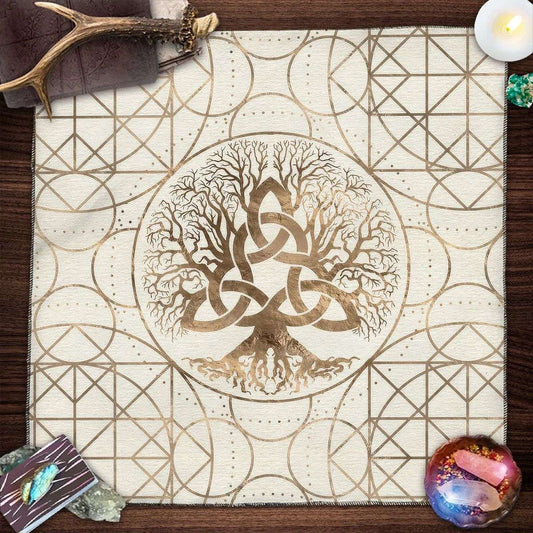 Tree of Life Pendulum Divination Table Cloth For Tarot Altar Tarot Cloth Witchcraft Astrology Oracle Cards Pads Witch home Decor