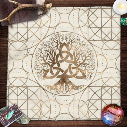 Tree of Life Pendulum Divination Table Cloth For Tarot Altar Tarot Cloth Witchcraft Astrology Oracle Cards Pads Witch home Decor