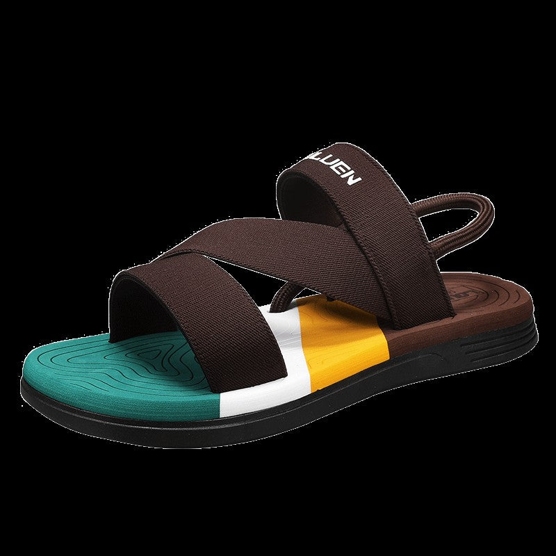 Slippers man summer ankle wrap shoes slip-resistant slide sandals summer male slippers beach Water Shoes Zapatillas Hombre Blue