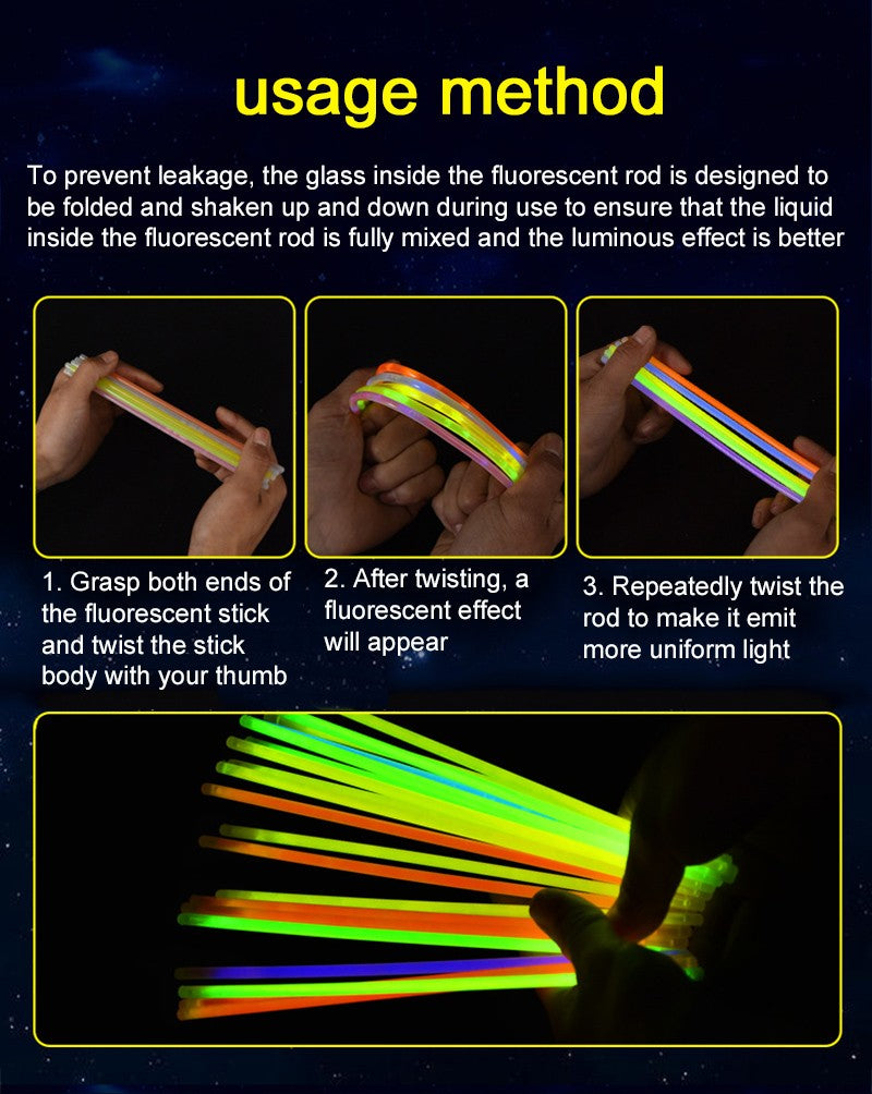 50/100Pcs Fluorescence Sticks Party Multicolor Glowing Stick Bright Colorful Light Bright Bendable Glow Bracelet Party Supplies