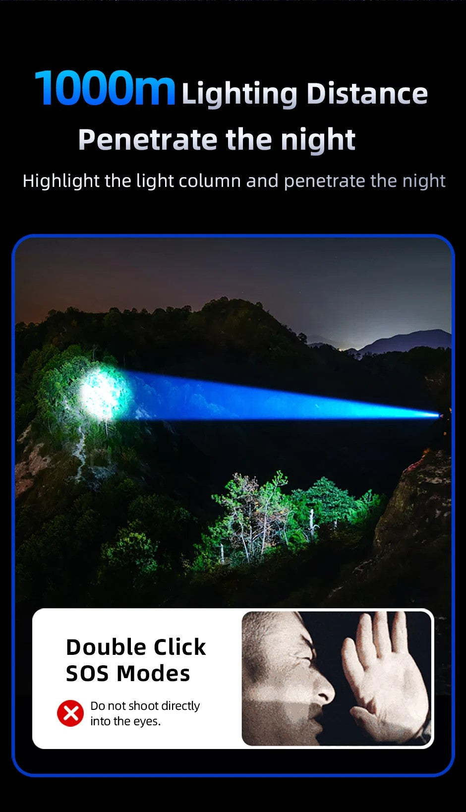 2025 New Philips SFL8168 3200 Lumen LED Flashlight 1000m Portable Powerful Bright Flashlights Camping Lamp for Outdoor Hiking