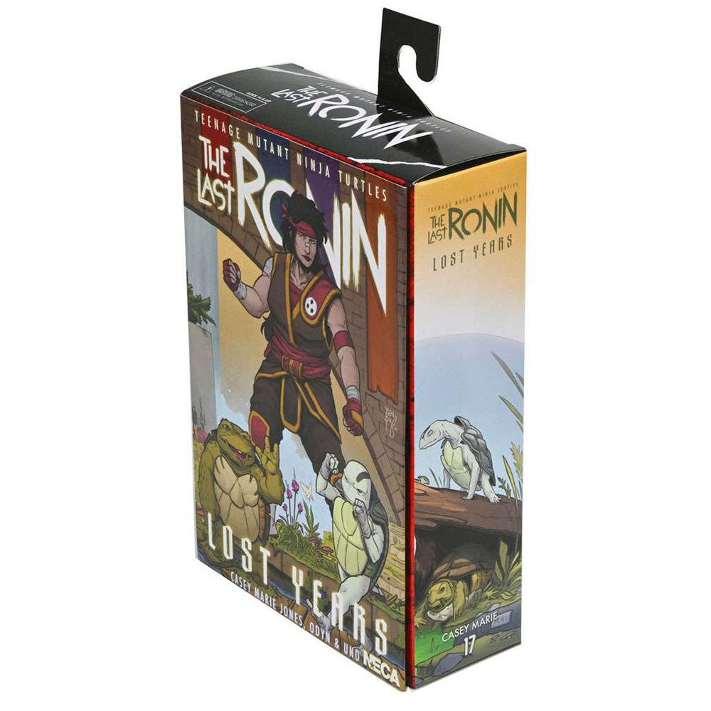 NECA 54409 Tartarugas Ninja Casey Marie com Bebê Odyn e Uno The Last Ronin The Lost Years