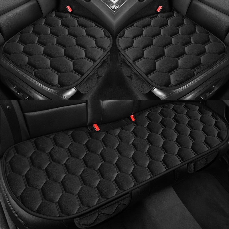 Car seat cushion three piece set, single seat, single piece, winter plush backrest, no binding, anti slip, cold resistant pad