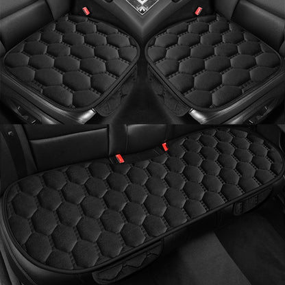 Car seat cushion three piece set, single seat, single piece, winter plush backrest, no binding, anti slip, cold resistant pad