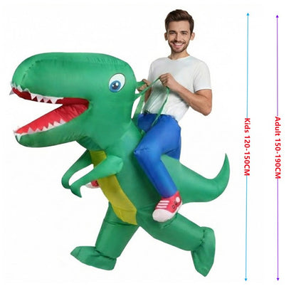 Adult & Child Inflatable Dinosaur Costume Rideable Tyrannosaurus Rex Air-Filled Fun Costume for Masquerade Parties & Halloween