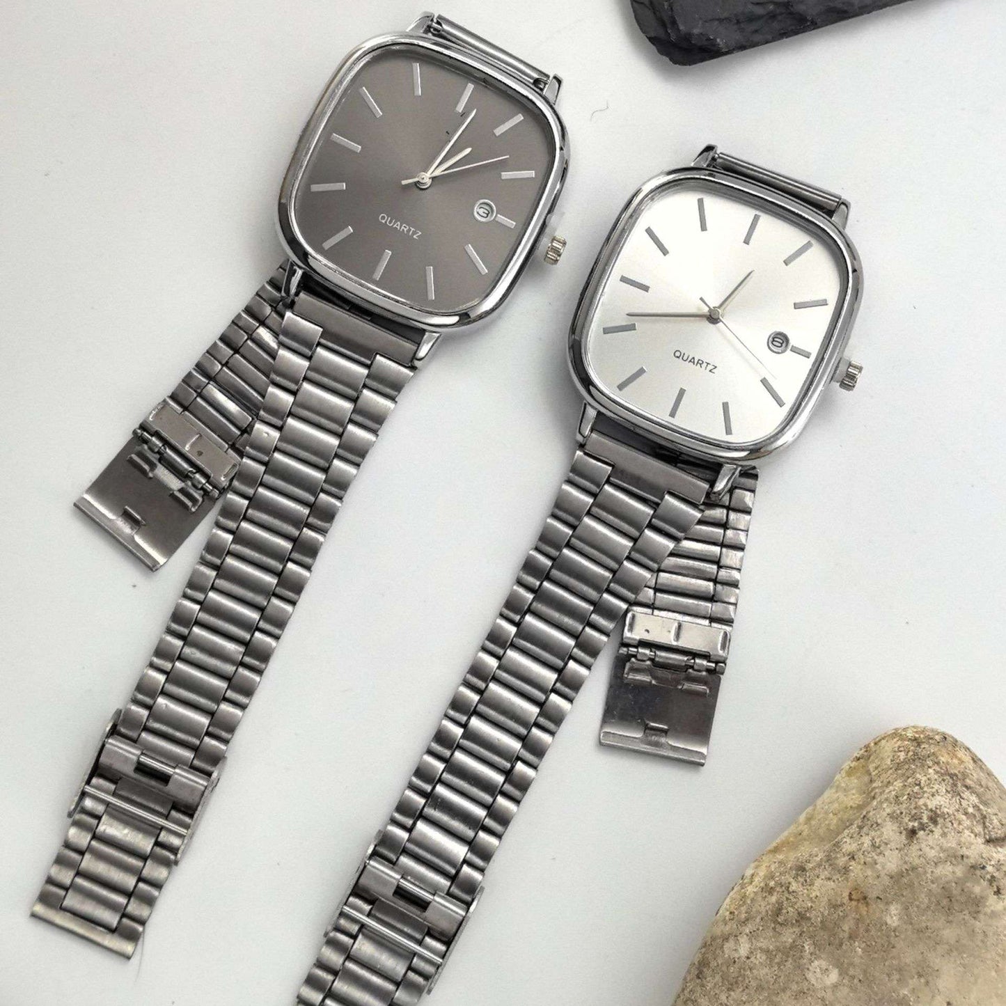 Luxury Square Quartz Watch for Men Casual Student Fashion Simple Design Versatile Stylish Calendar Watches Male Female