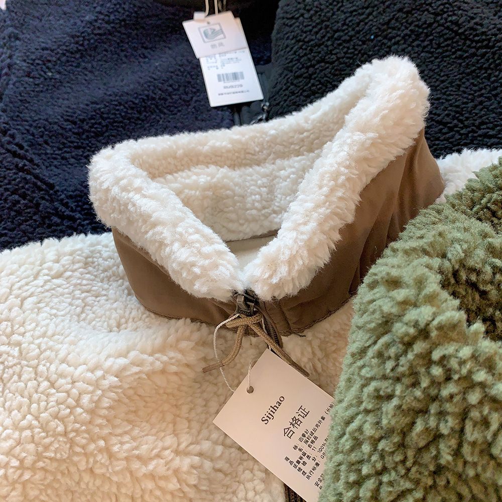 Motorcycle Outdoor Fleece Jacket For Men/Women Double Sided Fleece Thickened Plush Rider Cycling Suit Lamb Wool Windproof Jacket