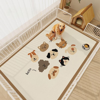 Tapete de chão para animais de estimação fofo dos desenhos animados VIKAMA, tapete universal à prova d'água e anti-urina para gatos e cães, confortável e macio, suprimentos para animais de estimação