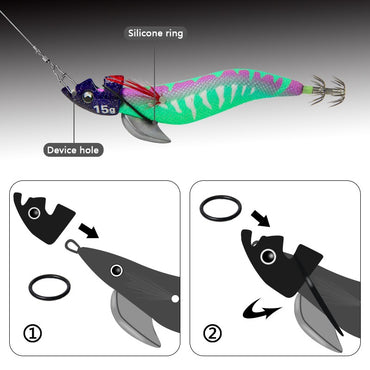 LETOYO 2PCS EGI Luminoso para ponta de corrida isca de lula TR Sinker peso eging para Polvo Tinta Choco acessórios de pesca marítima